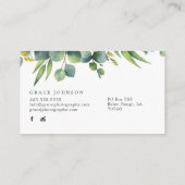 Floral Waterverf Fotografie Visitekaartje (Achterkant)