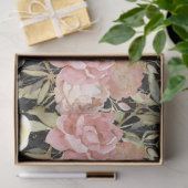 Floral Waterverf Garden Gold Black Ontkoppeling Tissuepapier (Geschenk)