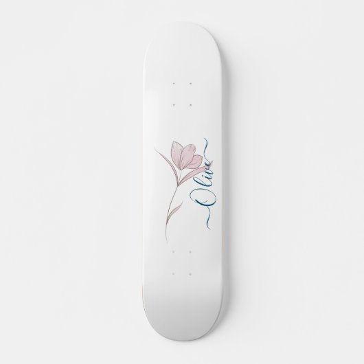 Floral Waterverf gepersonaliseerd skateboard - Cus (Voorkant)