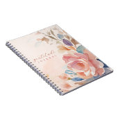 Floral Waterverf Gepersonaliseerde Dankbaarheid Jo Notitieboek (Rechterzijde)