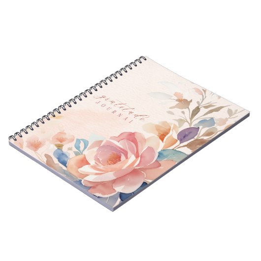 Floral Waterverf Gepersonaliseerde Dankbaarheid Jo Notitieboek (Linkerzijde)