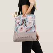 Floral Waterverf gepersonaliseerde naam Tote Bag (Dichtbij)