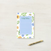 Floral Waterverf Gepersonaliseerde Post-it Notitie Post-it® Notes (Op bureau)