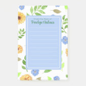 Floral Waterverf Gepersonaliseerde Post-it Notitie Post-it® Notes (Voorkant)