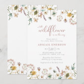 Floral Waterverf Girl Baby shower Kaart (Voorkant / Achterkant)