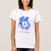 Floral waterverf glimlach abstracte kunst T-Shirt (Voorkant)