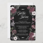 Floral Waterverf Gothic Soirée Halloween Party Kaart (Voorkant)