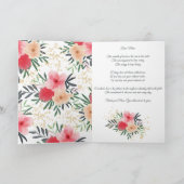 Floral waterverf gouden gedicht Moederdag Kaart (Binnen)