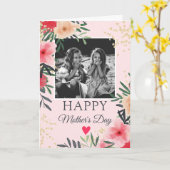 Floral waterverf gouden gedicht Moederdag Kaart (Gele Bloem)