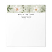  Floral Waterverf Greenery Gold Pattern Notitieblok (Voorkant)