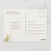 Floral Waterverf Greenery Peony Vrijgezellenfeest Briefkaart (Achterkant)