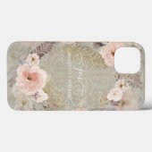 Floral Waterverf Greenery Rustic Gold Glitter Case-Mate iPhone Case (Achterkant (horizontaal))