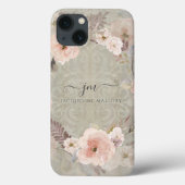 Floral Waterverf Greenery Rustic Grey Wood Script Case-Mate iPhone Case (Achterkant)