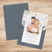 Floral Waterverf Greenery Save the Date Grey Kaart