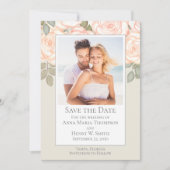 Floral Waterverf Greenery Save the Date Sage Kaart (Voorkant)