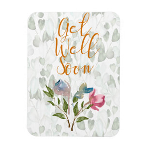 Floral Waterverf Haal snel Kaart Magneet