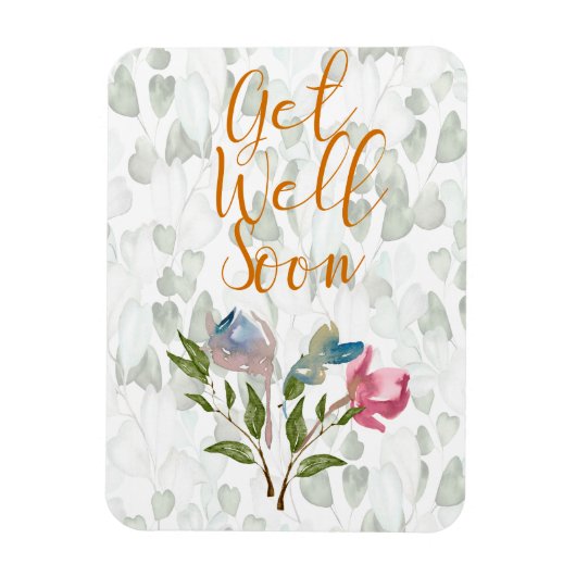 Floral Waterverf Haal snel Kaart Magneet (Verticaal)