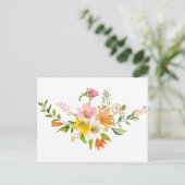 Floral Waterverf Hallo Lily Flowers Briefkaart (Staand voorkant)