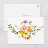 Floral Waterverf Hallo Lily Flowers Briefkaart (Voorkant / Achterkant)