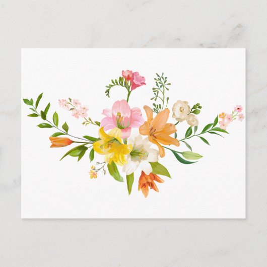 Floral Waterverf Hallo Lily Flowers Briefkaart (Voorkant)