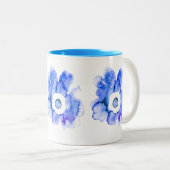 Floral waterverf hand-getrokken abstracte kunst Tw Tweekleurige Koffiemok (Voorkant rechts)