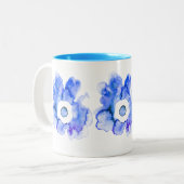 Floral waterverf hand-getrokken abstracte kunst Tw Tweekleurige Koffiemok (Voorkant links)