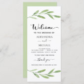 Floral Waterverf Hand Lettered Wedding Programme (Voorkant / Achterkant)