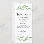 Floral Waterverf Hand Lettered Wedding Programme (Voorkant)