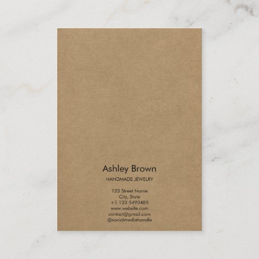 Floral Waterverf Handgemaakte Sieraden Oorbel Disp Visitekaartje (Achterkant)