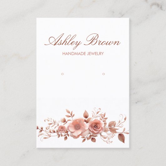 Floral Waterverf Handgemaakte Sieraden Oorbel Disp Visitekaartje (Voorkant)