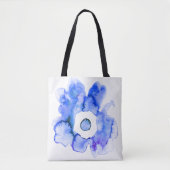 Floral waterverf handgetekende abstracte canvas ta tote bag (Voorkant)
