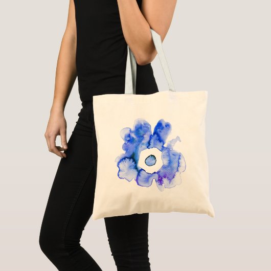 Floral waterverf handgetekende abstracte canvas ta tote bag (Voorkant (product))