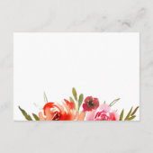 Floral Waterverf Handtekening Drink Virtual Weddin Informatiekaartje (Achterkant)