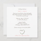 Floral Waterverf Hart met bladeren in roze Kaart (Achterkant)