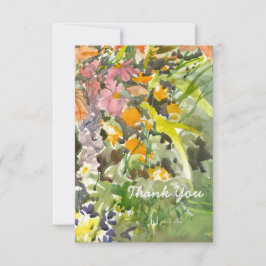 Floral Waterverf Hartelijk dank Bedankkaart