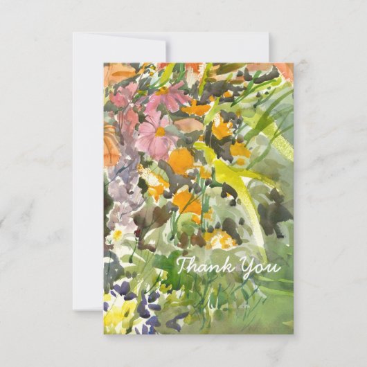 Floral Waterverf Hartelijk dank Bedankkaart (Voorkant)
