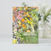 Floral Waterverf Hartelijk dank Bedankkaart (Staand voorkant)