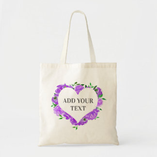 Floral Waterverf Heart Wreath Tote Bag