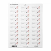 Floral Waterverf Hummingbird Address Label (Full Sheet)