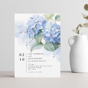 Floral Waterverf Hydrangea bruiloft uitnodiging