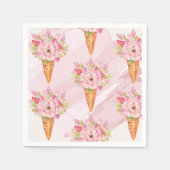 Floral Waterverf Ice Cream Napkins Servet (Voorkant)