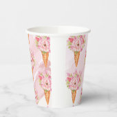Floral Waterverf Ice Cream Papieren Bekers (Links)