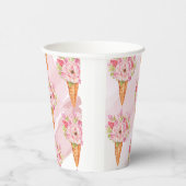 Floral Waterverf Ice Cream Papieren Bekers (Rechts)