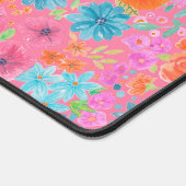 Floral waterverf in roze bureaumat (Hoek)