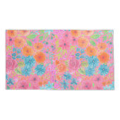 Floral waterverf in roze kussensloop (Achterkant-Links)