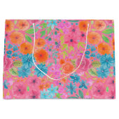 Floral waterverf in roze large cadeautasje (Voorkant)