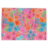 Floral waterverf in roze large cadeautasje (Achterkant)