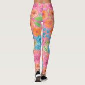 Floral waterverf in roze leggings (Achterkant)