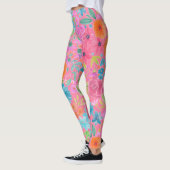 Floral waterverf in roze leggings (Links)
