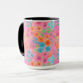 Floral waterverf in roze mok (Voorkant links)